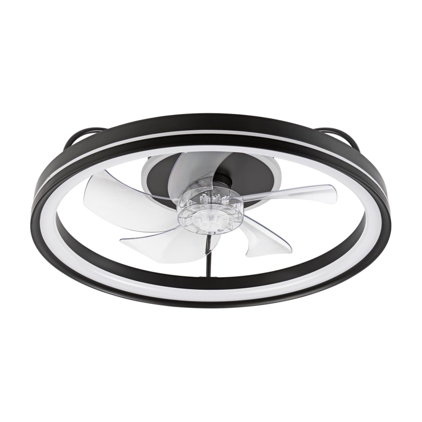 LED Ściemniany plafon z wentylatorem FARGO LED/37W/230V czarny + pilot zdalnego sterowania