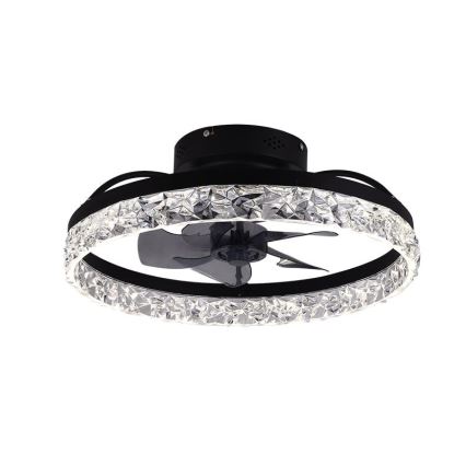 LED Ściemniany plafon z wentylatorem LED/35W/230V 3000-6500K czarny + zdalne sterowanie