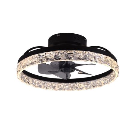 LED Ściemniany plafon z wentylatorem LED/35W/230V 3000-6500K czarny + zdalne sterowanie