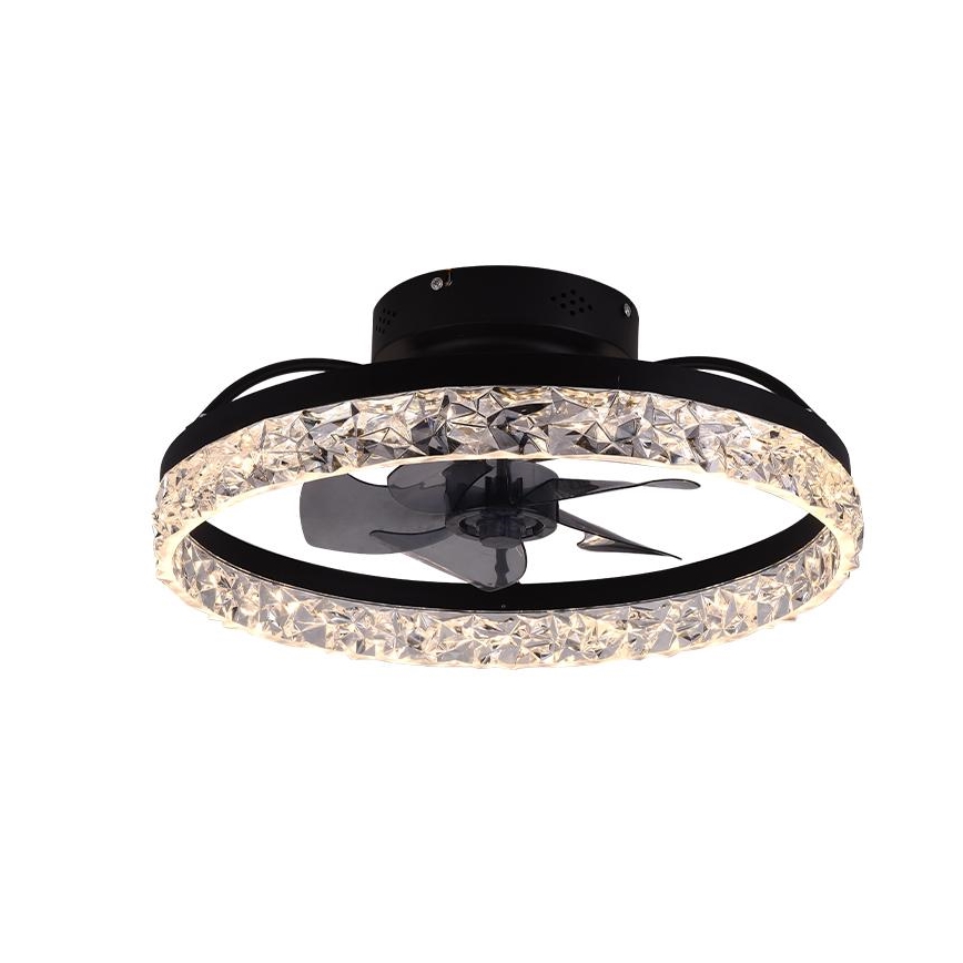 LED Ściemniany plafon z wentylatorem LED/35W/230V 3000-6500K czarny + zdalne sterowanie