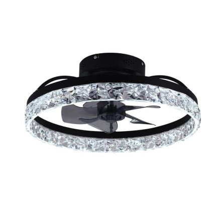 LED Ściemniany plafon z wentylatorem LED/35W/230V 3000-6500K czarny + zdalne sterowanie