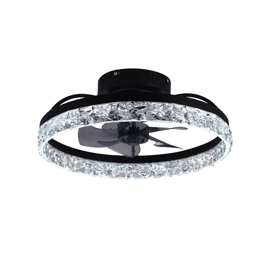 LED Ściemniany plafon z wentylatorem LED/35W/230V 3000-6500K czarny + zdalne sterowanie