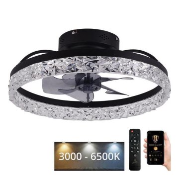 LED Ściemniany plafon z wentylatorem LED/35W/230V 3000-6500K czarny + zdalne sterowanie