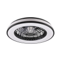 LED Ściemniany plafon z wentylatorem LED/48W/230V 3000-6500K czarny + pilot zdalnego sterowania