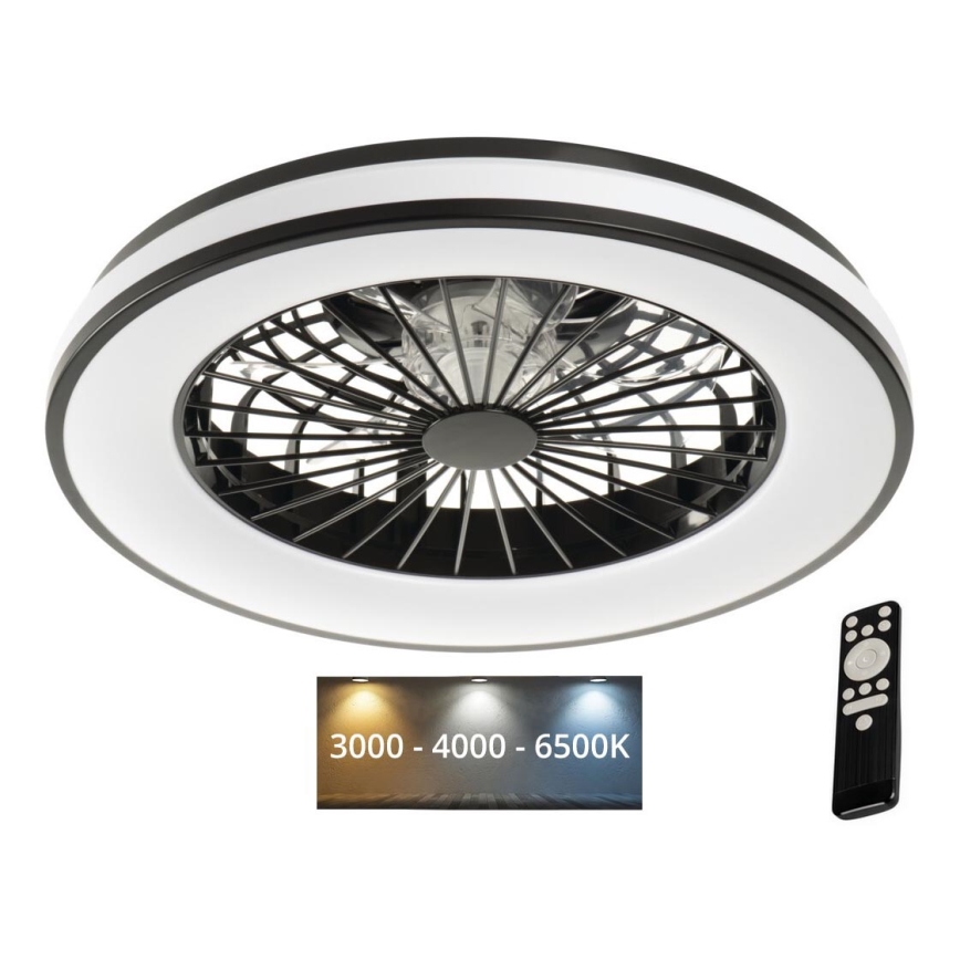 LED Ściemniany plafon z wentylatorem PLAVE LED/48W/230V 3000/4000/6500K + zdalne sterowanie
