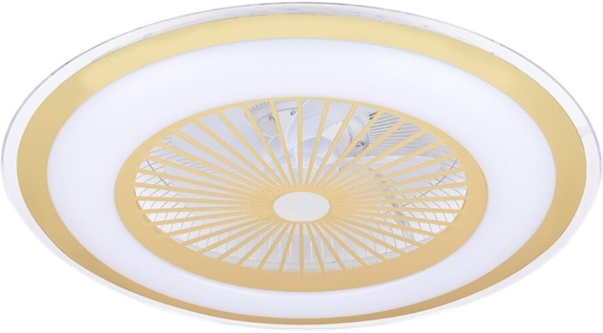 LED Ściemniany plafon z wentylatorem ZEPHYR LED/48W/230V 3000-6000K złoty + zdalne sterowanie