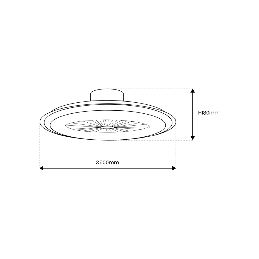 LED Ściemniany plafon z wentylatorem ZONDA LED/48W/230V 3000-6000K biały + pilot