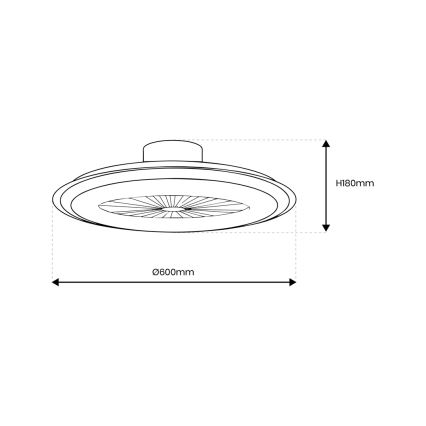 LED Ściemniany plafon z wentylatorem ZONDA LED/48W/230V 3000-6000K biały + pilot