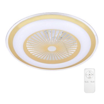 LED Ściemniany plafon z wentylatorem ZONDA LED/65W/230V 3000-6500K złoty + pilot