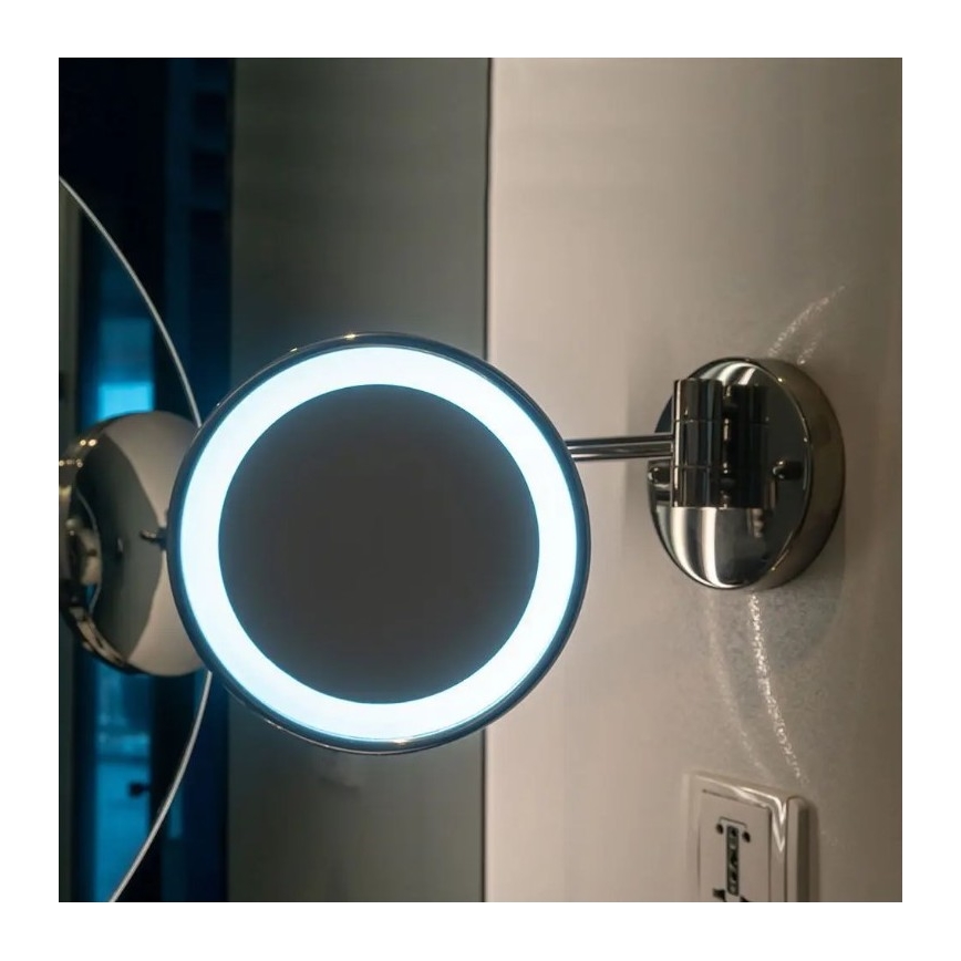 LED Ścienne lusterko kosmetyczne LED/3W/6V IP44