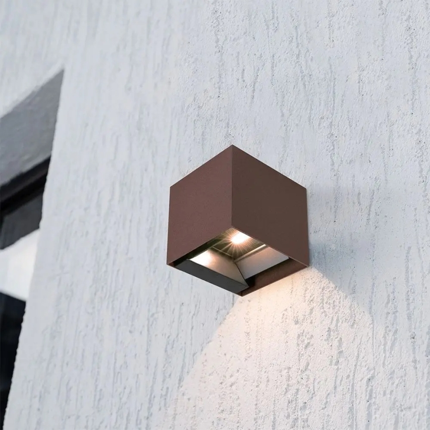 Solarny kinkiet LED z czujnikiem 9W/3,7V 3000/4000/5000K IP65 2600 mAh brązowy