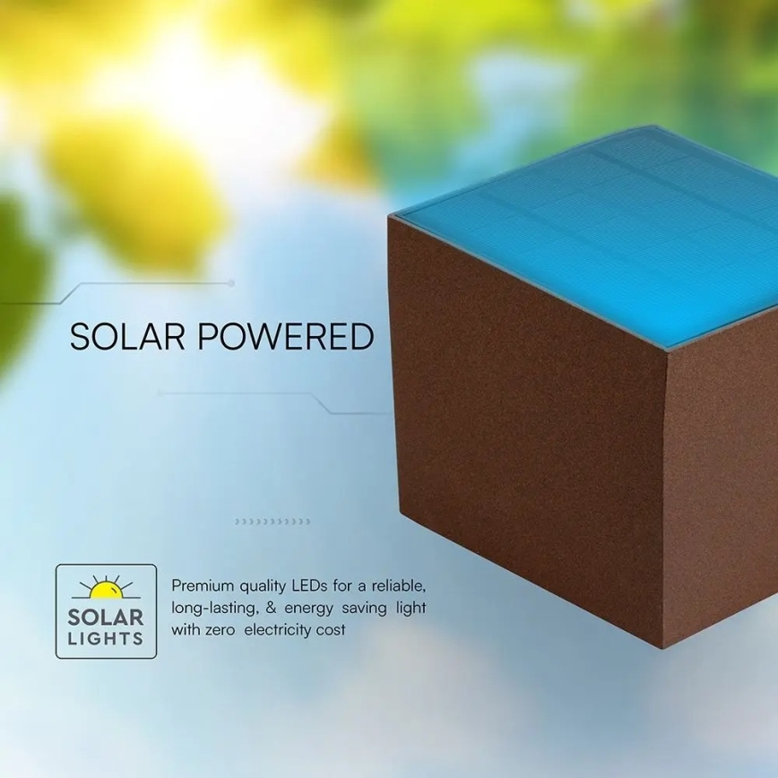 Solarny kinkiet LED z czujnikiem 9W/3,7V 3000/4000/5000K IP65 2600 mAh brązowy