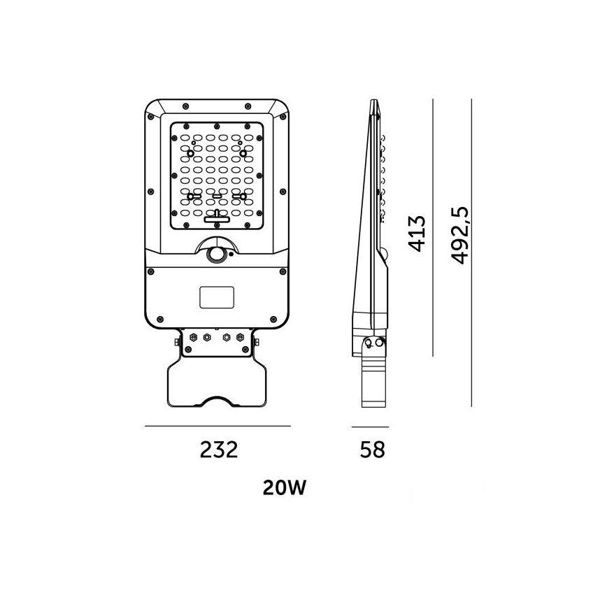 LED solarna latarnia uliczna z czujnikiem STREET LED/20W/7,4V 3000/4000/6000K IP65 5400 mAh