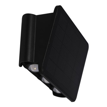 LED Solarna lampa ścienna ALF LED/4W/1200 mAh 6000K IP54 czarna