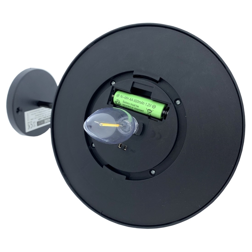 LED Solarna lampa ścienna LED/0,5W/1,2V 600 mAh IP44 czarna