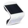 LED Solarna lampa ścienna z czujnikiem LED/3W/3,7V 3000/4000K IP65 2000 mAh biała