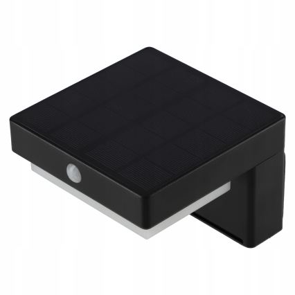 LED solarna lampa ścienna z czujnikiem LED/5W/3,7V 2000 mAh IP44 czarna