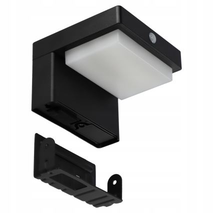 LED solarna lampa ścienna z czujnikiem LED/5W/3,7V 2000 mAh IP44 czarna