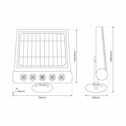 LED Solarna lampa ścienna z czujnikiem LED/8W/3,7V 4000 mAh 4000K IP65