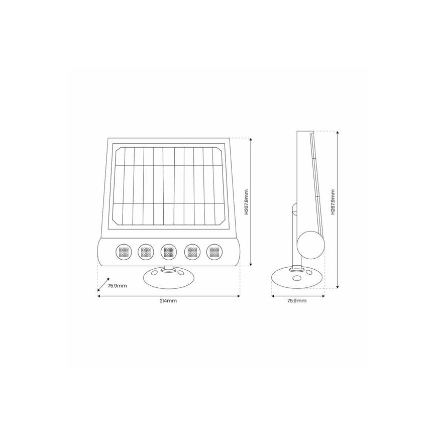 LED Solarna lampa ścienna z czujnikiem LED/8W/3,7V 4000 mAh 4000K IP65