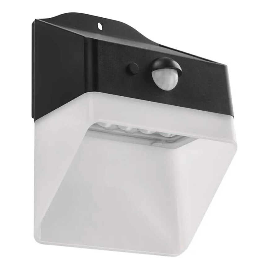 LED Solarna lampa ścienna z czujnikiem LUMI LED/3,7W IP65 czarna