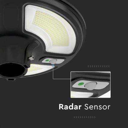 LED Solarna lampa uliczna z czujnikiem LED/10W/3,2V 6500K IP65 25000 mAh + zdalne sterowanie