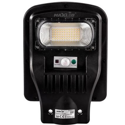 LED Ściemnialna solarna lampa uliczna z czujnikiem LED/150W/6V 6500K IP65 czarny + zdalne sterowanie