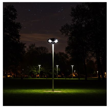 LED Ściemnialna solarna lampa uliczna z czujnikiem LED/15W/6V 11000 mAh 6500K IP65 czarny + zdalne sterowanie