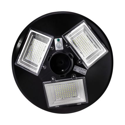 LED Ściemnialna solarna lampa uliczna z czujnikiem LED/15W/6V 11000 mAh 6500K IP65 czarny + zdalne sterowanie