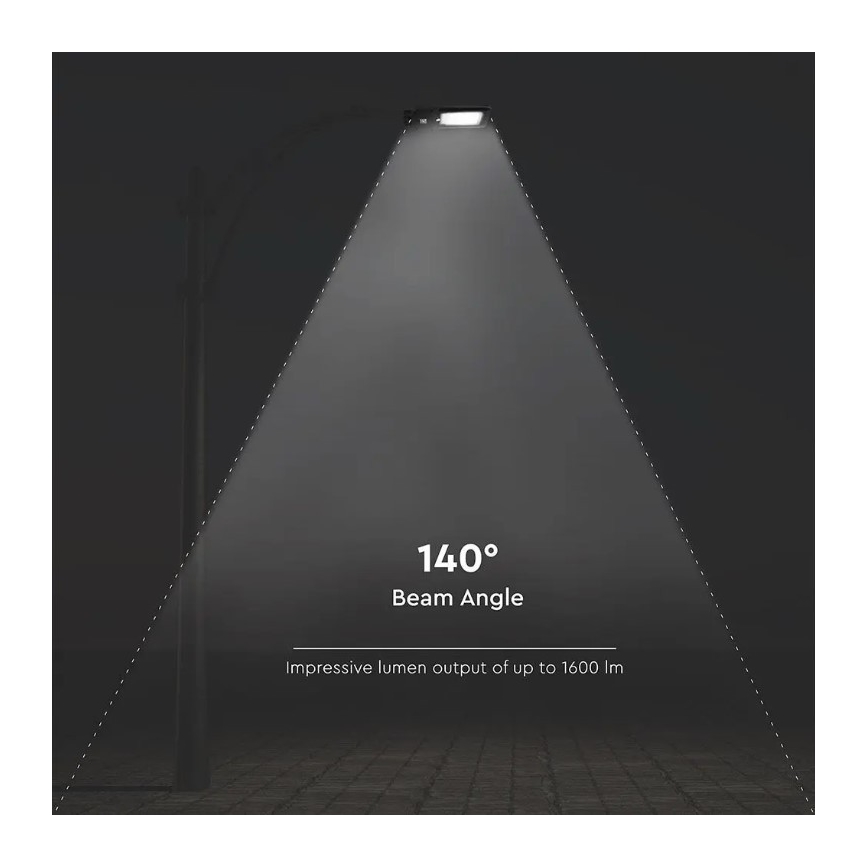 LED Solarna lampa uliczna z czujnikiem LED/15W/7,4V 6000K IP65 10800 mAh