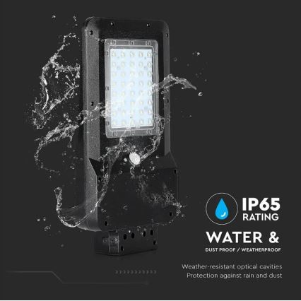 LED Solarna lampa uliczna z czujnikiem LED/15W/7,4V 6000K IP65 10800 mAh
