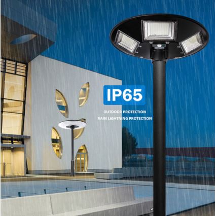 LED Ściemnialna solarna lampa uliczna z czujnikiem LED/22W/6V 18000 mAh 6500K IP65 czarny + zdalne sterowanie