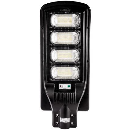 LED Ściemnialna solarna lampa uliczna z czujnikiem LED/240W/6V 6500K IP65 czarny + zdalne sterowanie