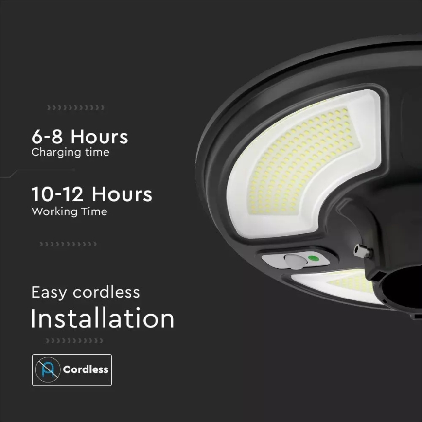 LED Solarna lampa uliczna z czujnikiem LED/7,5W/3,2V IP65 4000K 15000 mAh + zdalne sterowanie