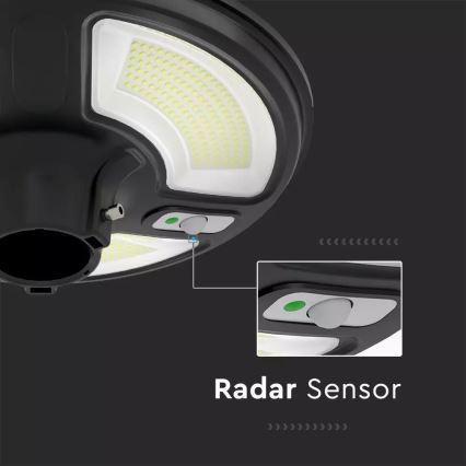 LED Solarna lampa uliczna z czujnikiem LED/7,5W/3,2V IP65 4000K 15000 mAh + zdalne sterowanie