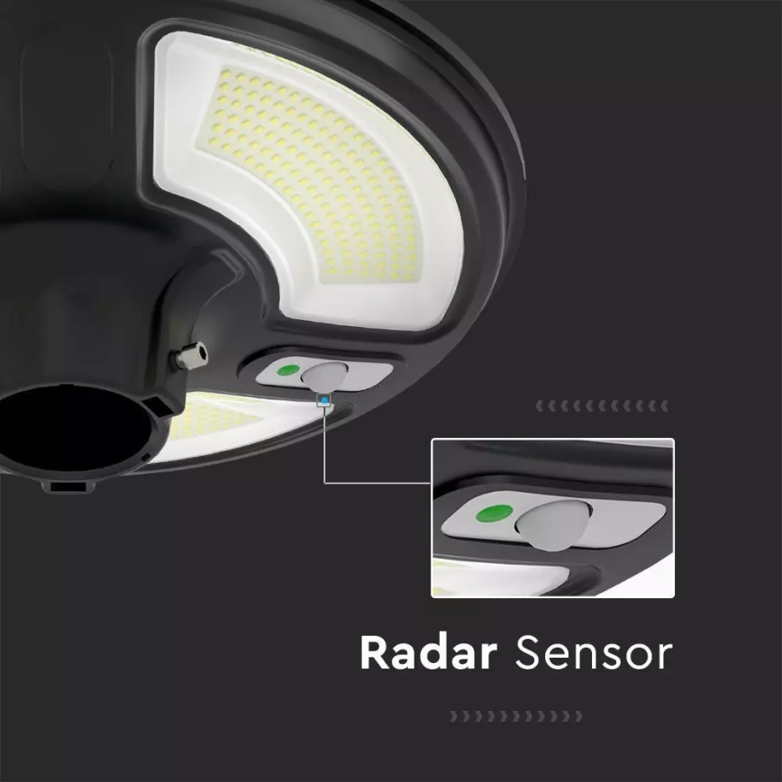 LED Solarna lampa uliczna z czujnikiem LED/7,5W/3,2V IP65 4000K 15000 mAh + zdalne sterowanie