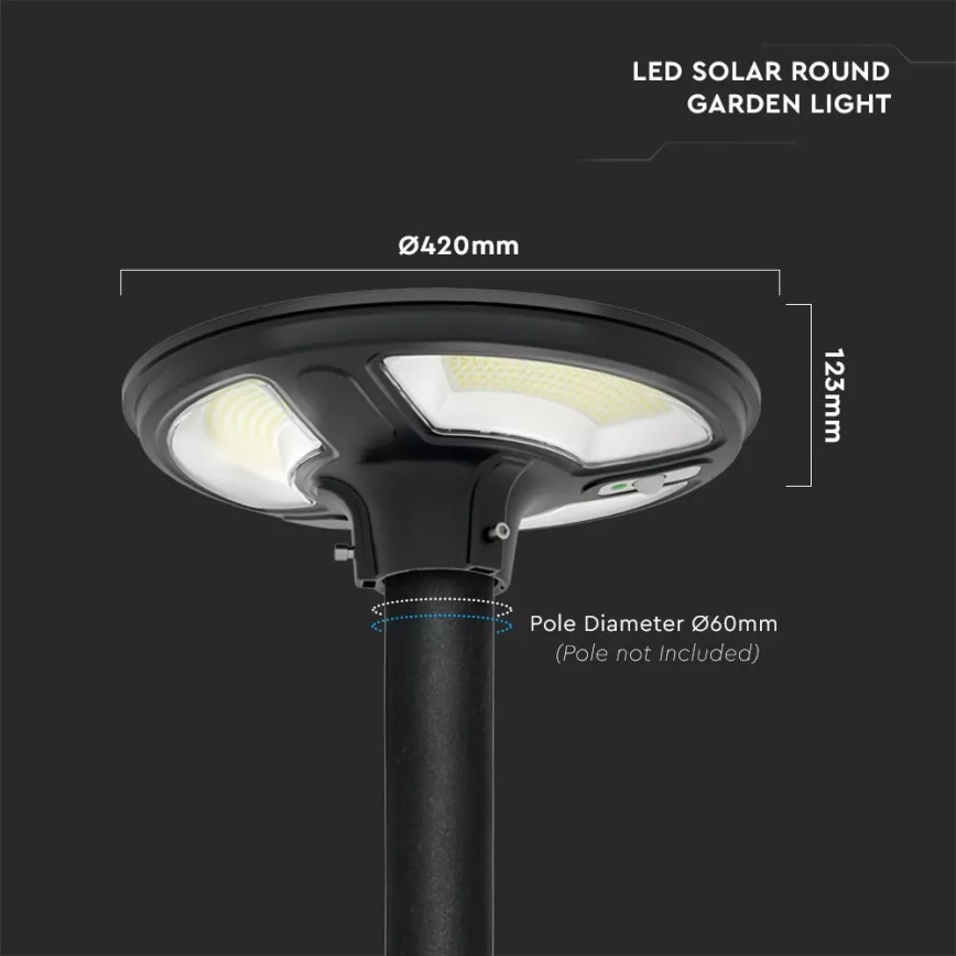 LED Solarna lampa uliczna z czujnikiem LED/7,5W/3,2V IP65 4000K 15000 mAh + zdalne sterowanie