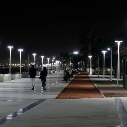 LED solarna lampa uliczna z czujnikiem LUVIA LED/15W/3,2V 4000K IP54 5400 mAh + pilot zdalnego sterowania