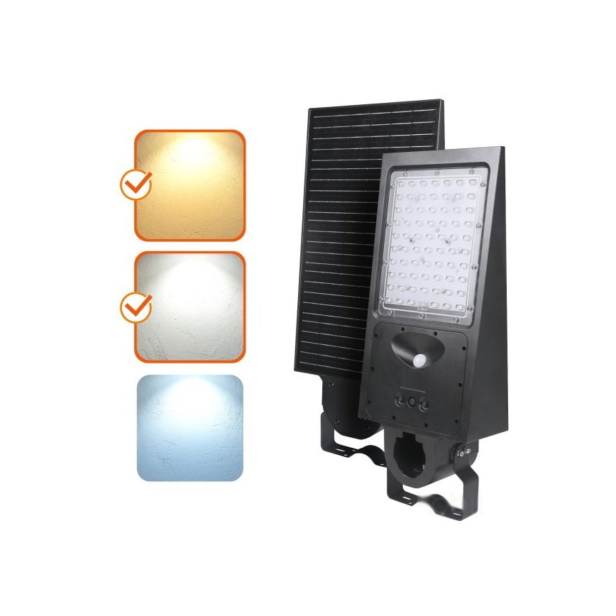 Ściemniаlna solarna lampa uliczna LED z czujnikiem STREET LED/30W/9,6V 3000/4000K 6000 mAh IP65 + pilot zdalnego sterowania