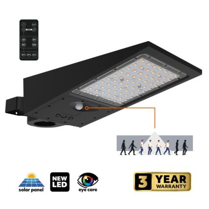 Ściemniаlna solarna lampa uliczna LED z czujnikiem STREET LED/30W/9,6V 3000/4000K 6000 mAh IP65 + pilot zdalnego sterowania