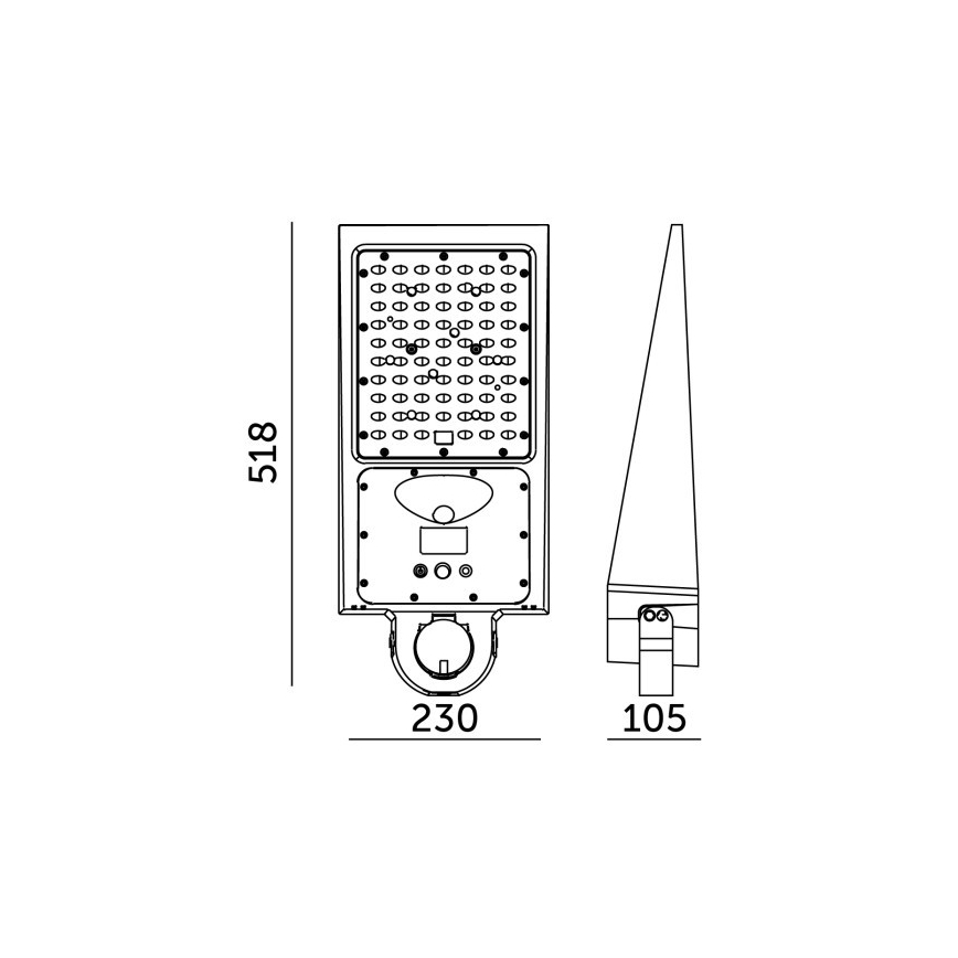 Ściemniаlna solarna lampa uliczna LED z czujnikiem STREET LED/30W/9,6V 3000/4000K 6000 mAh IP65 + pilot zdalnego sterowania