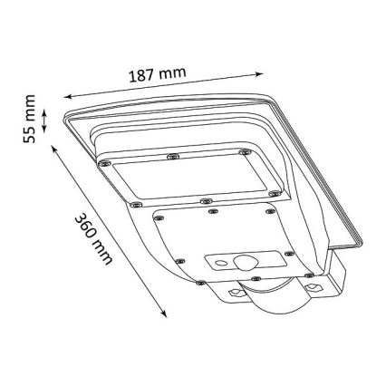 LED Solarna lampa uliczna z czujnikiem STREET LED/3W/3,2V 5000 mAh IP65 + zdalne sterowanie