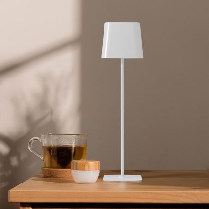 LED Solarna ściemnialna magnetyczna dotykowa akumulatorowa lampa stołowa LED/5W/5V 3000-6000K 3600 mAh IP65 biała