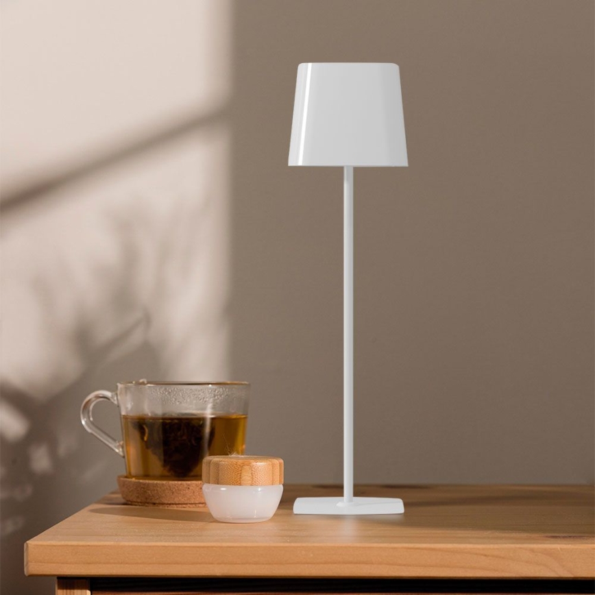 LED Solarna ściemnialna magnetyczna dotykowa akumulatorowa lampa stołowa LED/5W/5V 3000-6000K 3600 mAh IP65 biała