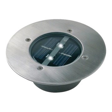 LED Solarna oprawa wpuszczana z czujnikiem LED/0,12W/2xAAA IP67 stal nierdzewna koło