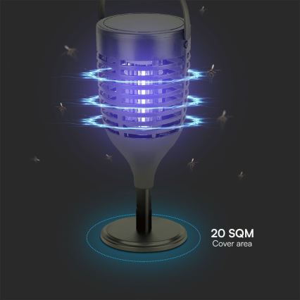 LED Solarna pułapka na owady 3w1 LED/1,3W/3,7V IP24 20 mat. 2200 mAh