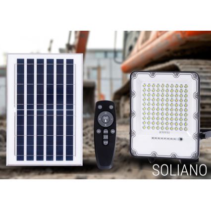 LED zewnętrzny ściemnialny solarny reflektor LED/50W/3,2V 4500K IP65 czarny + zdalne sterowanie