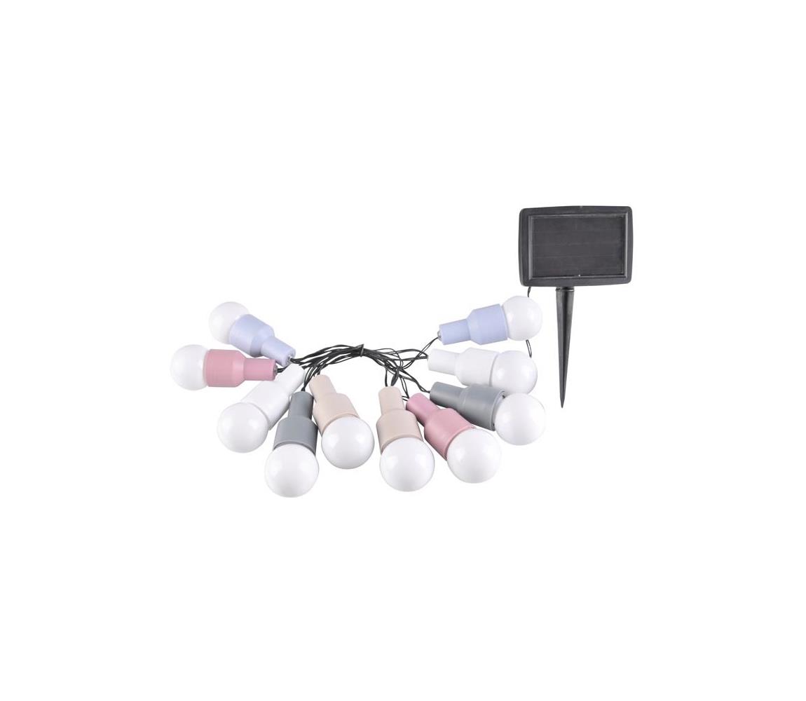 LED Solarny łańcuch ozdobny PASTEL 10xLED/1,2V 3,8 m IP44