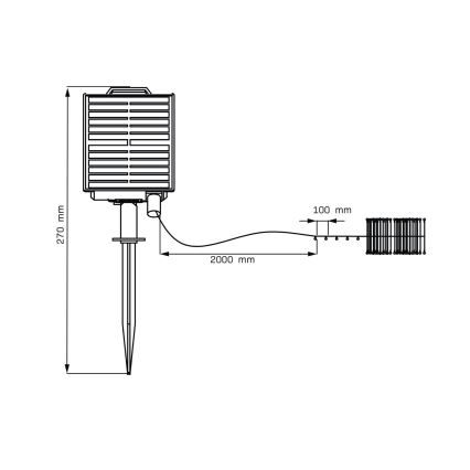 LED Solarny dekoracyjny łańcuch LED/3,7V 1800 mAh 10 m IP44 + zdalne sterowanie