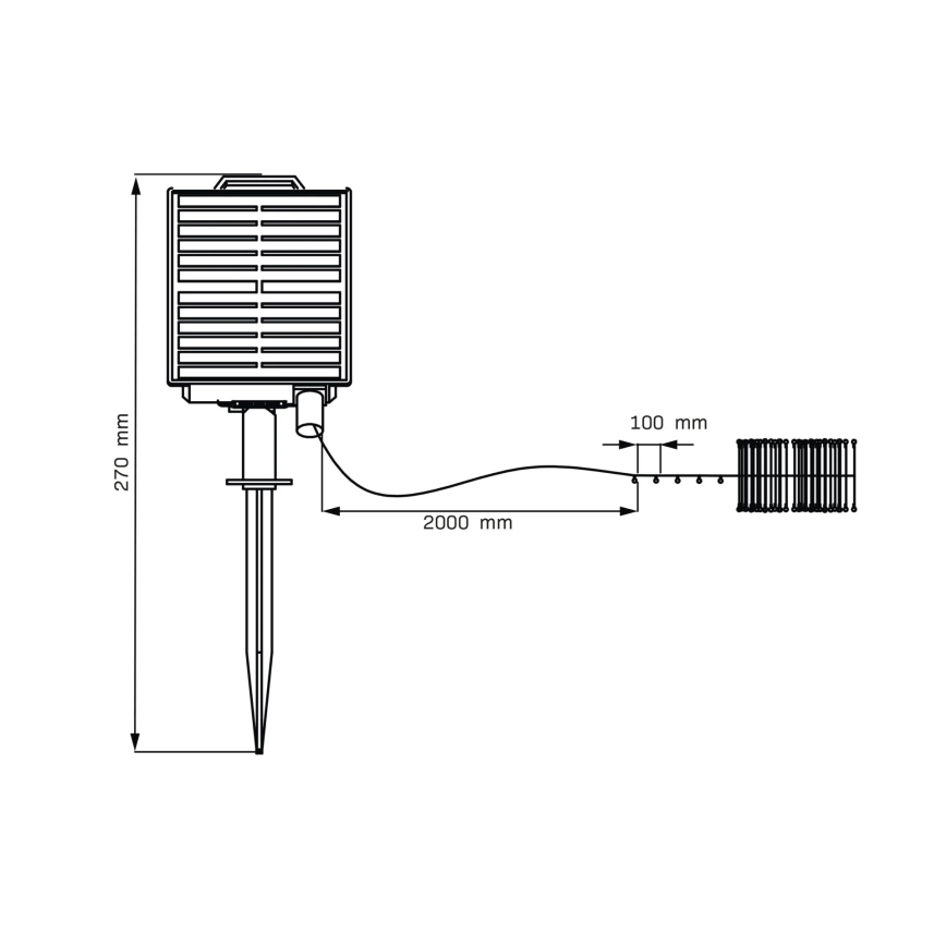 LED Solarny dekoracyjny łańcuch LED/3,7V 1800 mAh 10 m IP44 + zdalne sterowanie